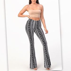 New Tribal Print Bell Bottom Flare Stretch Pants